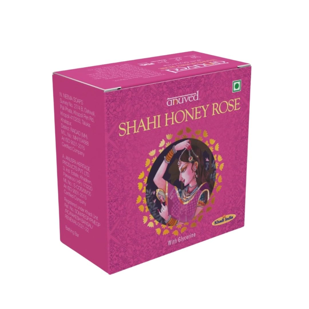 Anuved Shahi Honey Rose Soap | Pack of 6 | 125g Each